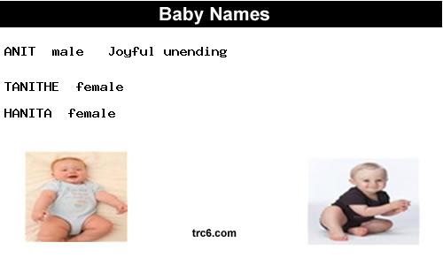 tanithe baby names